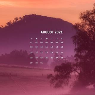 August 2021 calendar wallpaper