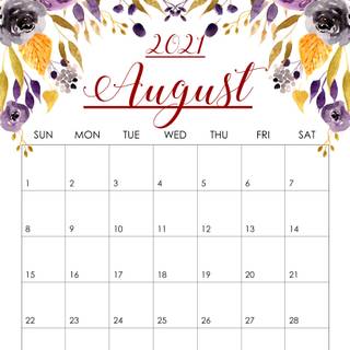 August 2021 calendar wallpaper