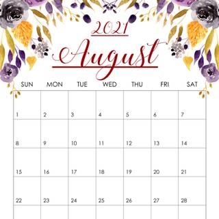 August 2021 calendar wallpaper