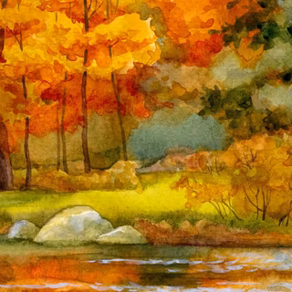 Autumn water colour wallpaper