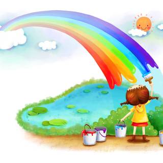 Rainbow drawings wallpaper