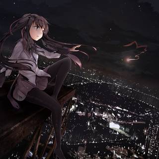 Night anime girls wallpaper