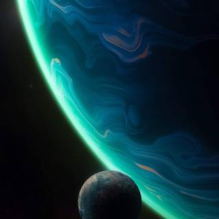 iPhone green planet wallpaper