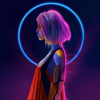 Cyberpunk girl pink wallpaper
