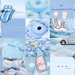 Aesthetic blue laptop wallpaper