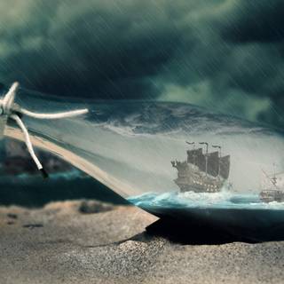 Ship in a bottle wallpaper