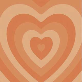 Orange heart aesthetic wallpaper
