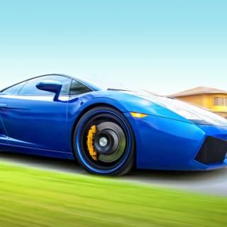 Blue car desktop wallpaper