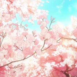 Anime aesthetic trees wallpaper