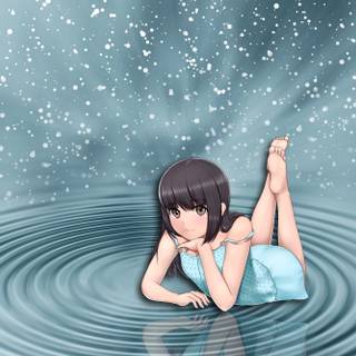 Anime clear water wallpaper