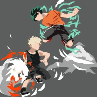 My Hero Academia Deku and Bakugo HD desktop wallpaper