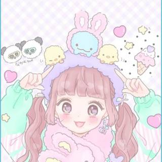 Pink pastel anime girl wallpaper