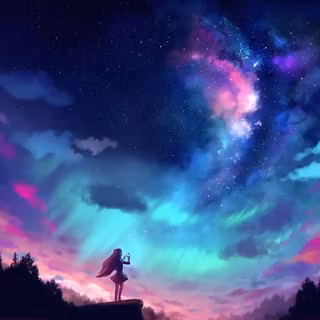 Best night sky women wallpaper