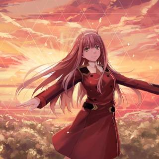 Darling In The Franxx aesthetic landscape wallpaper