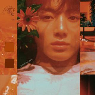 Jungkook orange aesthetic wallpaper