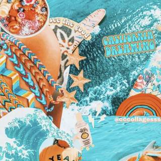 Summer collage phone wallpaper