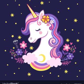 Purple unicorn wallpaper