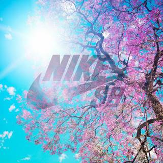 Aesthetic pink Nike computer wallpaper