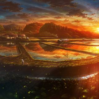 Anime HD village wallpaper