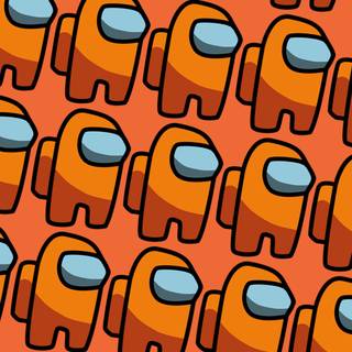 Orange crewmate wallpaper