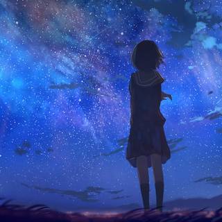 Stars anime girl wallpaper