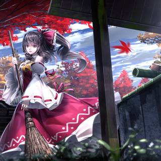 Japanese anime temple wallpaper