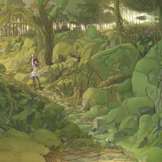 Anime forest art wallpaper