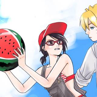Marinette and Adrien anime wallpaper