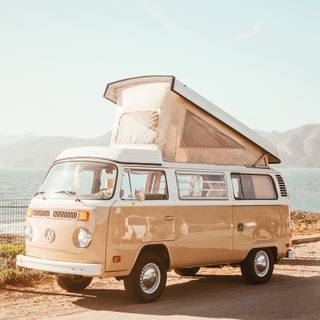 Miniature summer van car wallpaper