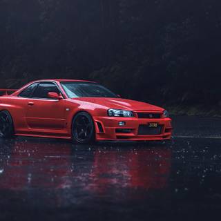 Rainy GTR wallpaper