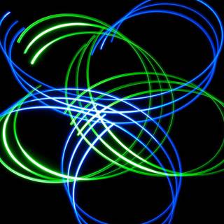 Green circles lines neon wallpaper