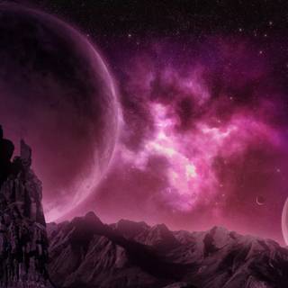 Pink planet wallpaper