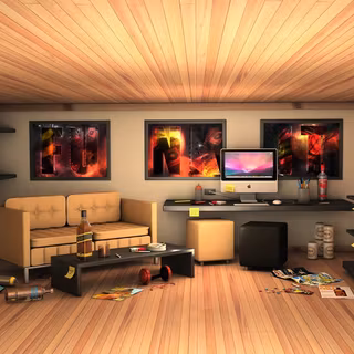 Messy room wallpaper