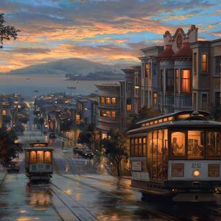 Rainy evening wallpaper