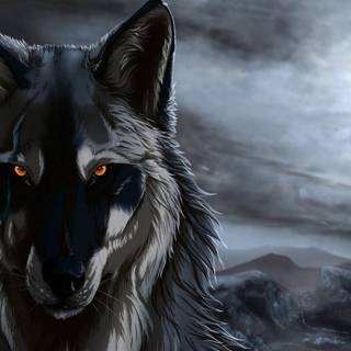 Fox and wolf wallpaper