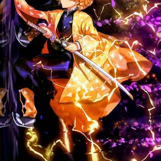 Zenitsu 4k iPhone wallpaper