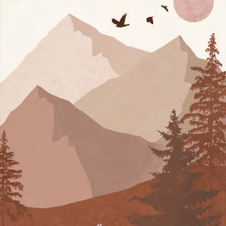 Mountain illustration wallpaper
