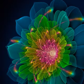 Mixed colors fractal flowers art wallpaper