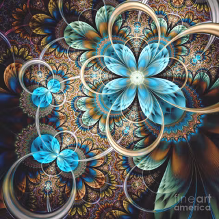 Mixed colors fractal flowers art wallpaper