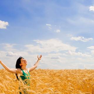 Happy woman wallpaper