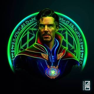 Dr Strange neon wallpaper