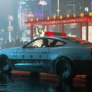 Neon Mustang wallpaper