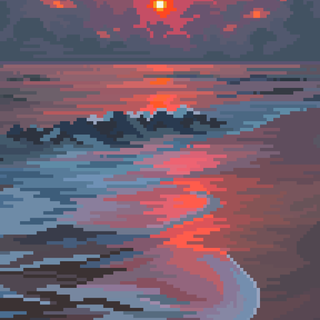Pixel art summer wallpaper