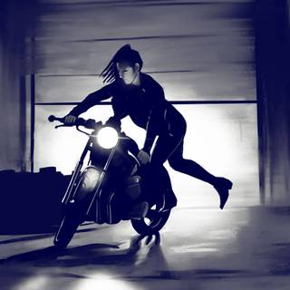 Girl on bike wallpaper