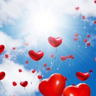 Red white blue balloons wallpaper