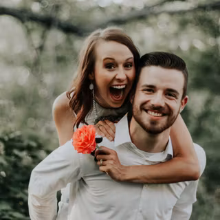 Piggyback ride boy and girl wallpaper