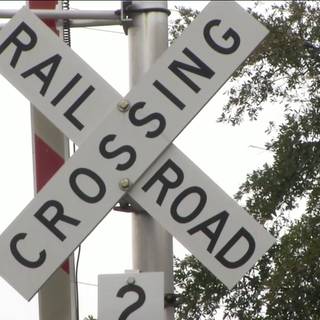 Railroad crossing sign wallpaper