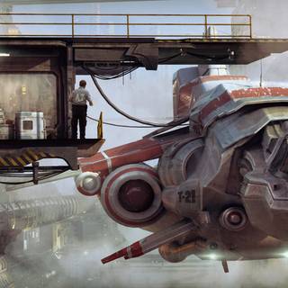 Future spaceship wallpaper