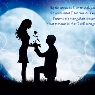 Boyfriend and girlfriend silhouette wallpaper