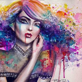Women art print wallpaper